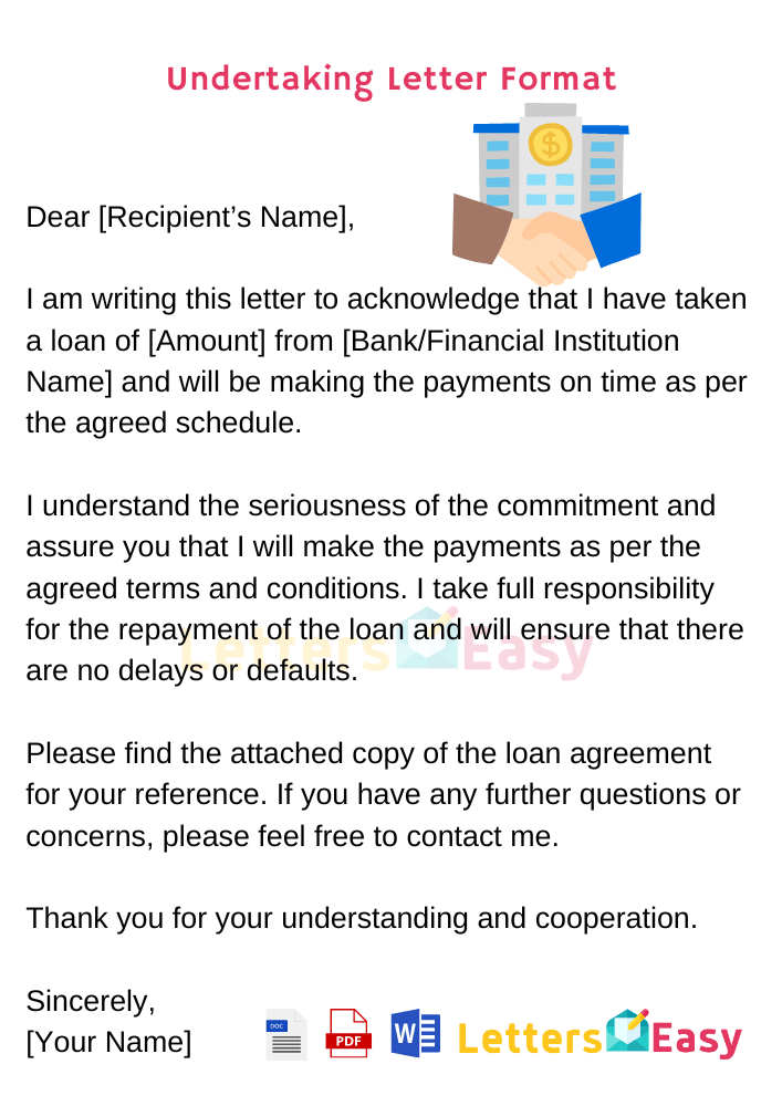 Undertaking Letter Format - 3+ Samples, Example, Email Template