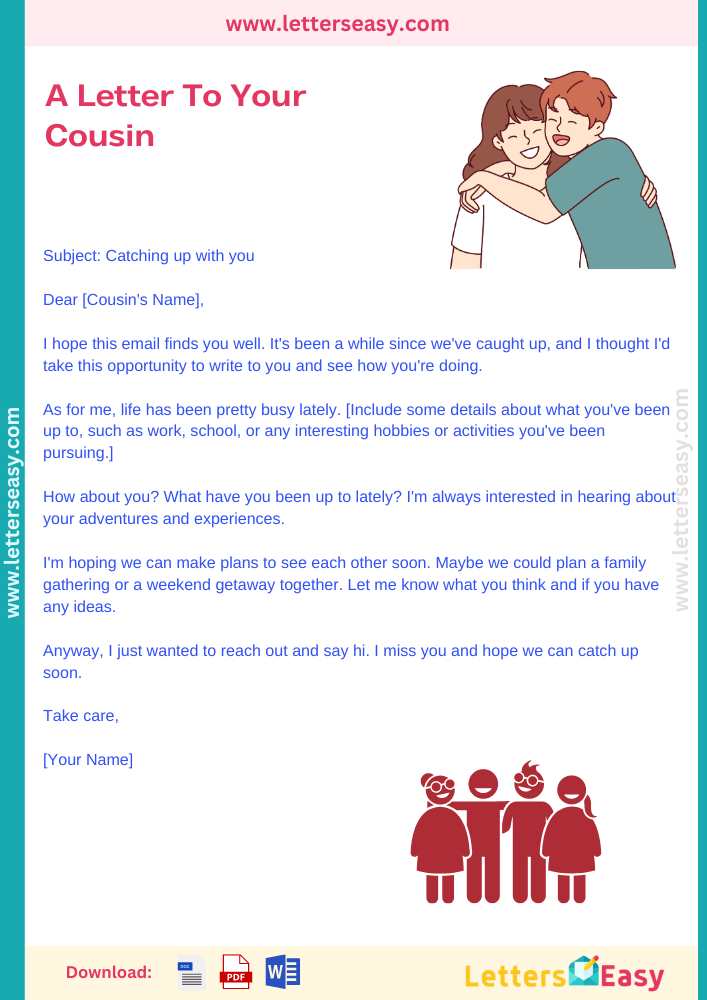 Write A Letter To Your Cousin Writing Tips Format Example Email 