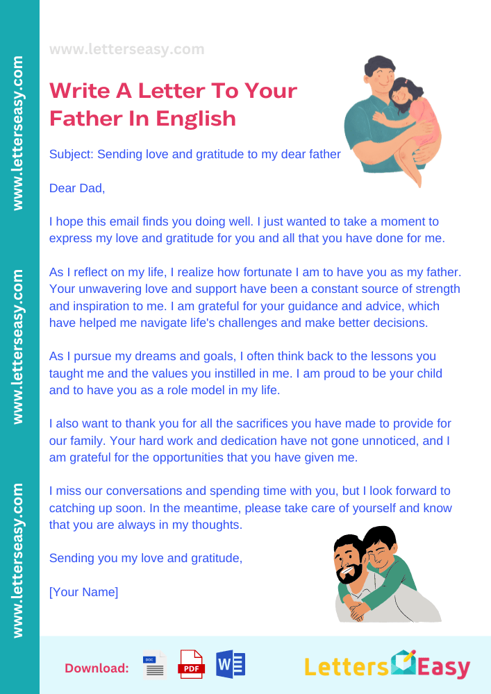 Write A Letter To Your Father In English - Format, Template, Sample, Tips