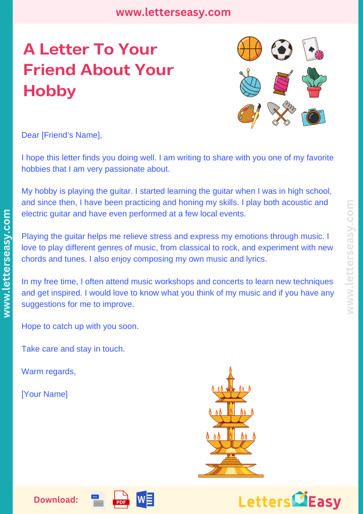 Write A Letter To Your Friend About Your Hobby- Sample, Format, Email Template, Writing Tips