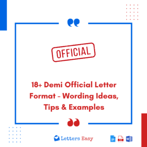 18+ Demi Official Letter Format -Wording Ideas, Tips & Examples