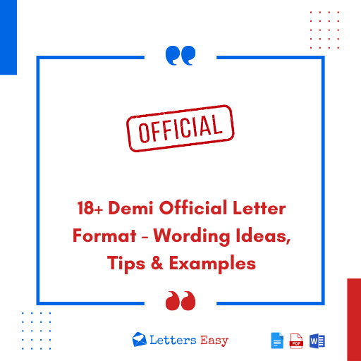 18+ Demi Official Letter Format -Wording Ideas, Tips & Examples