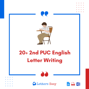 20+ 2nd PUC English Letter Writing - Examples, Wording Ideas
