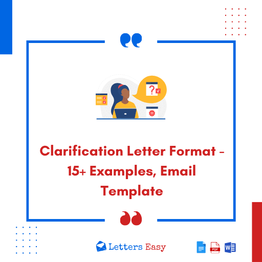 Clarification Letter Format - 15+ Examples, Email Template