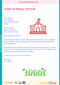 11+ Letter to Mayor Format - How to Write Get Format Samples Here ...