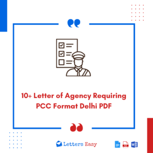 10+ Letter of Agency Requiring PCC Format Delhi PDF Examples