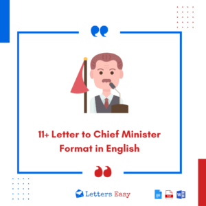 11+ Letter to Chief Minister Format in English - Wording Ideas, Samples