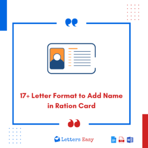 17+ Letter Format to Add Name in Ration Card - Email Ideas, Examples
