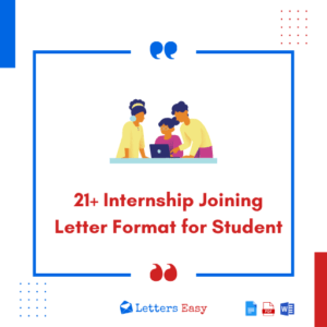 21+ Internship Joining Letter Format for Student - Examples