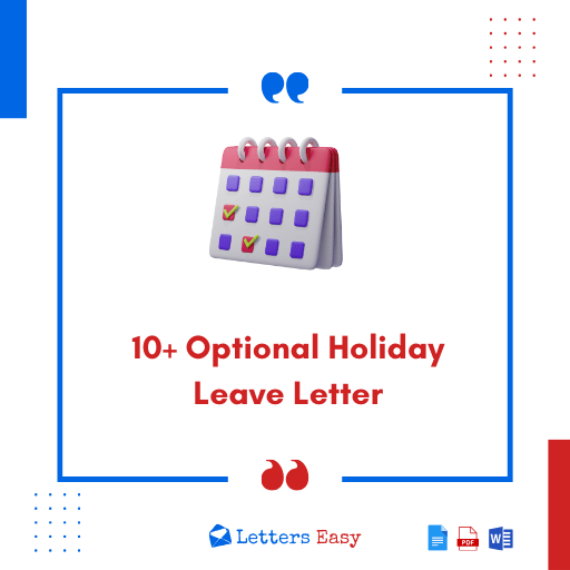 10+ Optional Holiday Leave Letter | How to Write, Templates, Tips