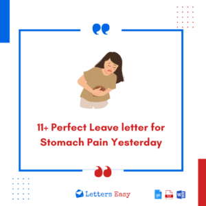11+ Perfect Leave letter for Stomach Pain Yesterday - Templates