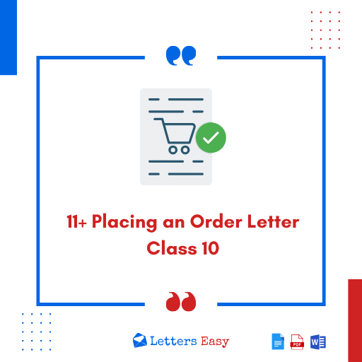 11+ Placing an Order Letter Class 10 Format, Topics, Examples