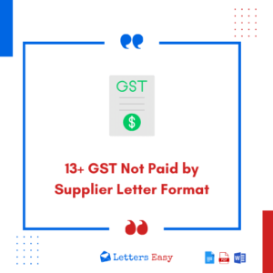 13+ GST Not Paid by Supplier Letter Format - How to Start, Examples