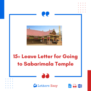 15+ Leave Letter for Going to Sabarimala Temple