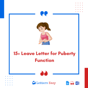 15+ Leave Letter for Puberty Function - Format & Samples