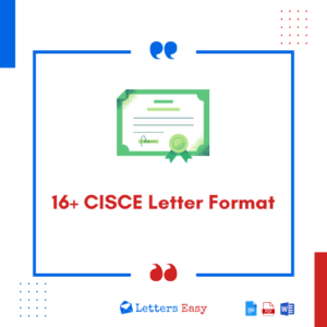 16+ CISCE Letter Format - Sample, Writing Tips, Email Template