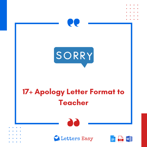 17+ Apology Letter Format to Teacher - Wording Ideas, Examples