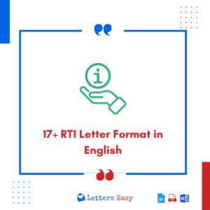 17+ RTI Letter Format in English - Examples, Tips, Email Ideas