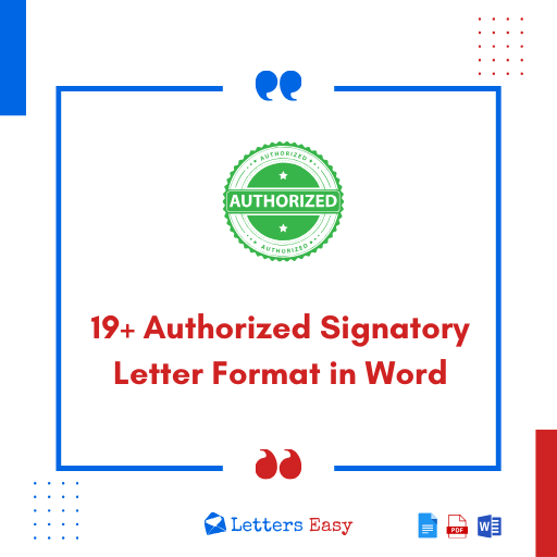 19+ Authorized Signatory Letter Format in Word with Templates