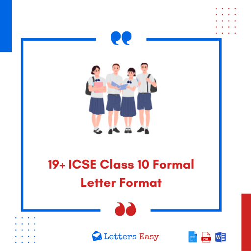 19+ ICSE Class 10 Formal Letter Format - Examples, Writing Tips