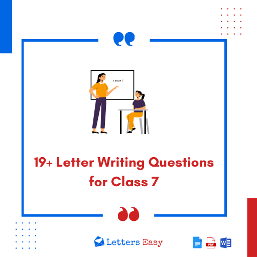 Letter Writing Questions For Class 7