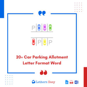 20+ Car Parking Allotment Letter Format Word | Download Here