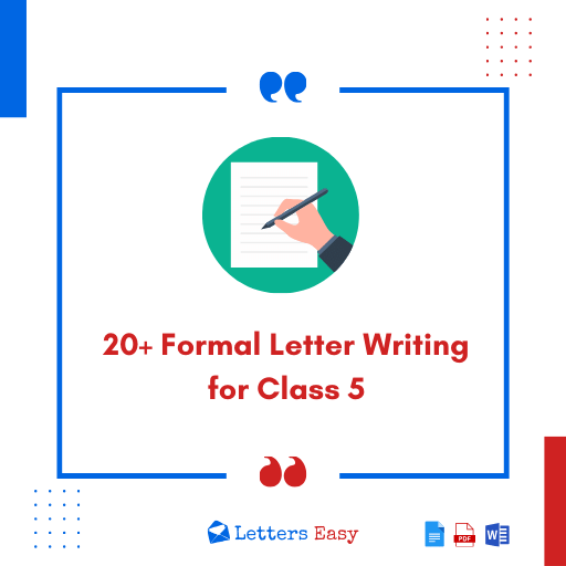 20+ Formal Letter Writing for Class 5 Format, Examples, Key Points