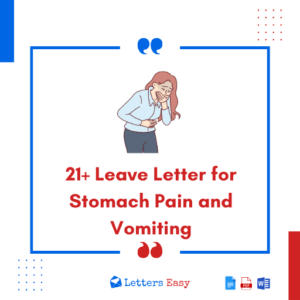 21+ Leave Letter for Stomach Pain and Vomiting - Format, Examples