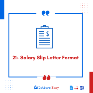 21+ Salary Slip Letter Format - Know How to Write, Examples