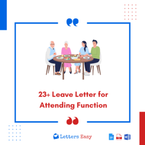 3+ Leave Letter for Attending Function - Examples, Email Ideas