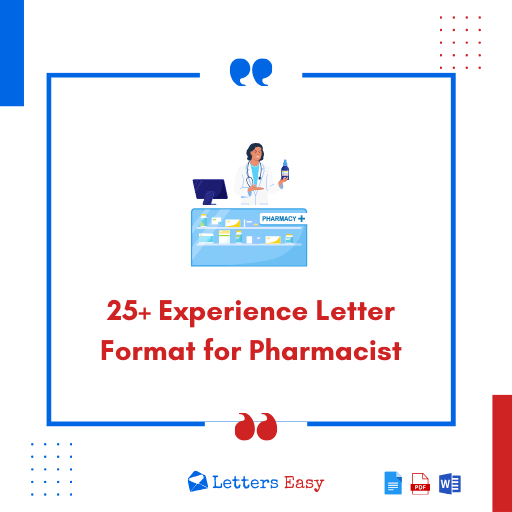 25+ Experience Letter Format for Pharmacist - Download Templates