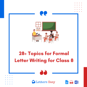 28+ Topics for Formal Letter Writing for Class 8 - Templates
