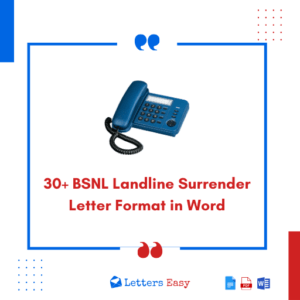 30+ BSNL Landline Surrender Letter Format in Word - Phrases, Examples