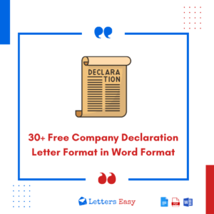 30+ Free Company Declaration Letter Format in Word Format
