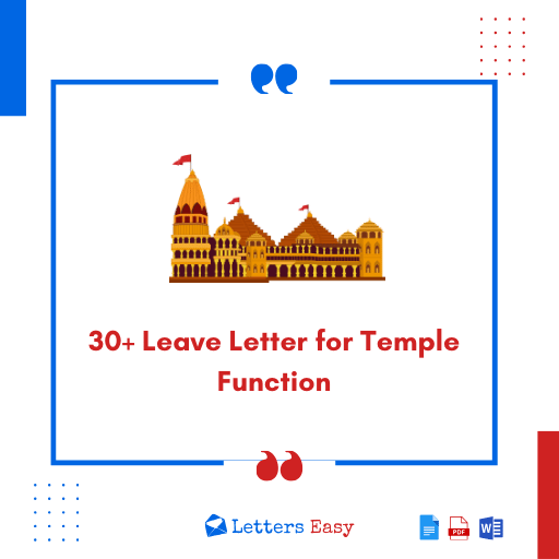 30+ Leave Letter for Temple Function - Format, Tips, Samples
