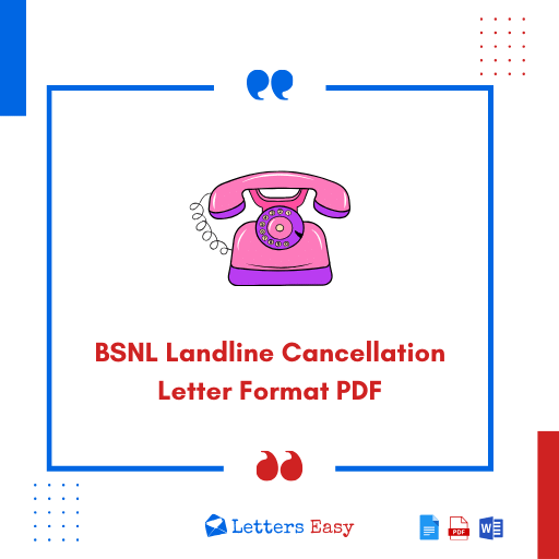 BSNL Landline Cancellation Letter Format PDF - Check 21+ Templates