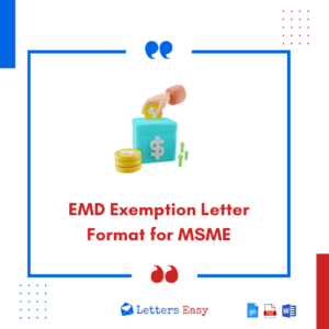 EMD Exemption Letter Format for MSME - Best 17+ Examples