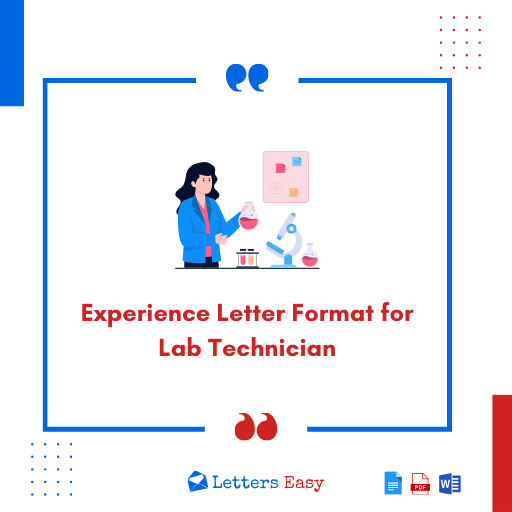 Experience Letter Format for Lab Technician - 18+ Samples