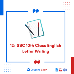 12+ SSC 10th Class English Letter Writing Format, Tips, Examples