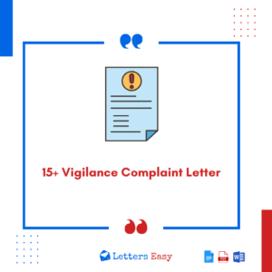 15+ Vigilance Complaint Letter Format, Key Tips, Templates