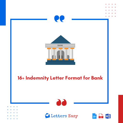 16+ Indemnity Letter Format for Bank - Meaning, Purpose, Examples