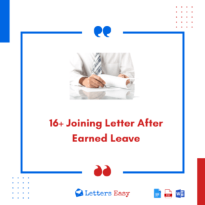 16+ Joining Letter After Earned Leave - Check Format & Examples