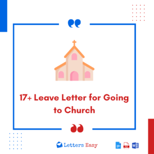 17+ Leave Letter for Going to Church Check Format & Examples