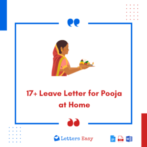 17+ Leave Letter for Pooja at Home - Explore Elements, Examples