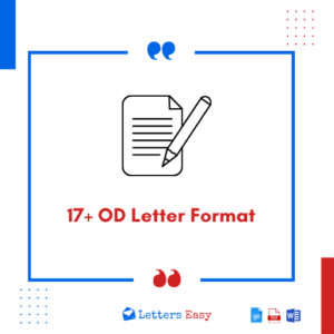 17+ OD Letter Format - Check Writing Tips, Templates