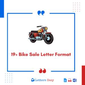 19+ Bike Sale Letter Format - How to Start, Examples