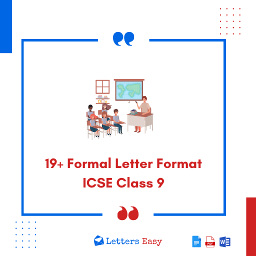 19+ Formal Letter Format ICSE Class 9 - Tips, Email Template, Examples