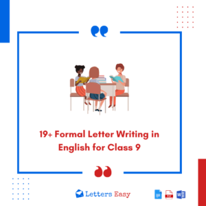 19+ Formal Letter Writing in English for Class 9 Students with Examples