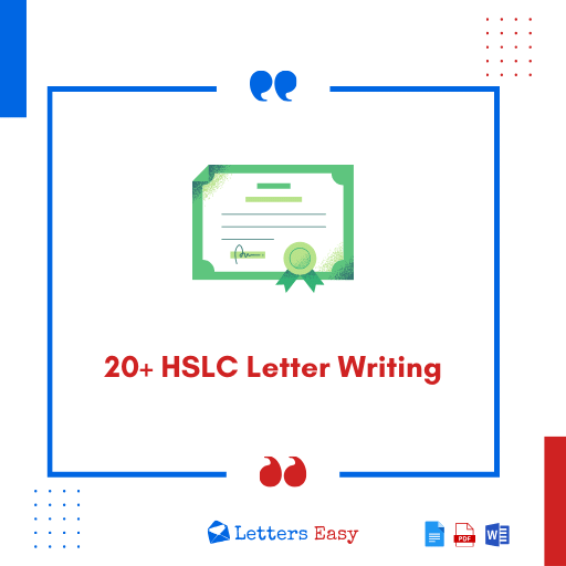 20+ HSLC Letter Writing - Check Out Samples, Writing Rules