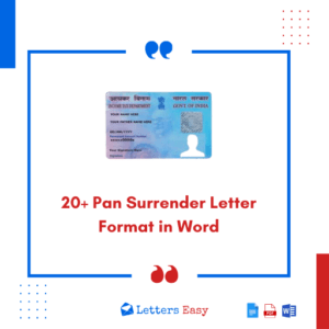 20+ Pan Surrender Letter Format in Word - Writing Tips, Templates